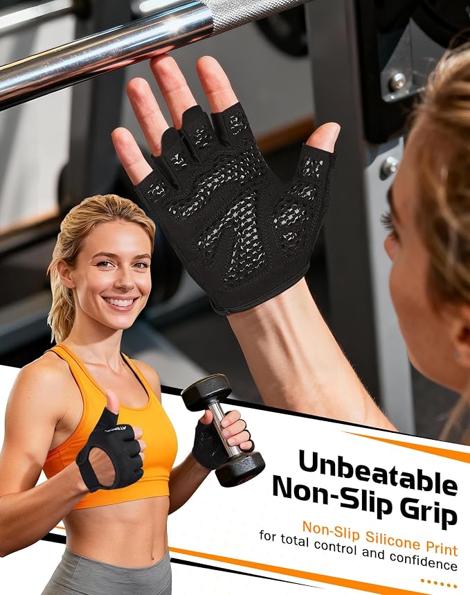 ATERCEL Breathable Workout Gloves, Antislip Weight Lifting Gym Gloves for Men Women, Superior Grip & Palm Protection for Weightlifting, Fitness, Exercise, Training