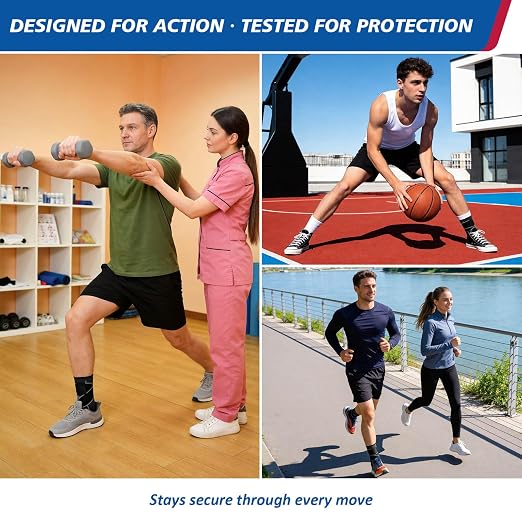 Ankle Brace Plantar Fasciitis Relief, Adjustable Strap Men Women | Achilles Tendonitis & Compression Wrap, Breathable Nylon, Sports & Daily Recovery Support