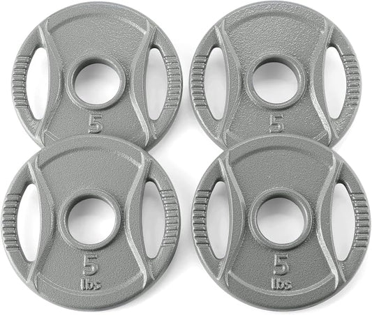 Amazon Basics 2-Inch Olympic Grip Weight Plates, Cast Iron, for Powerlifting, CrossFit & Strength Training