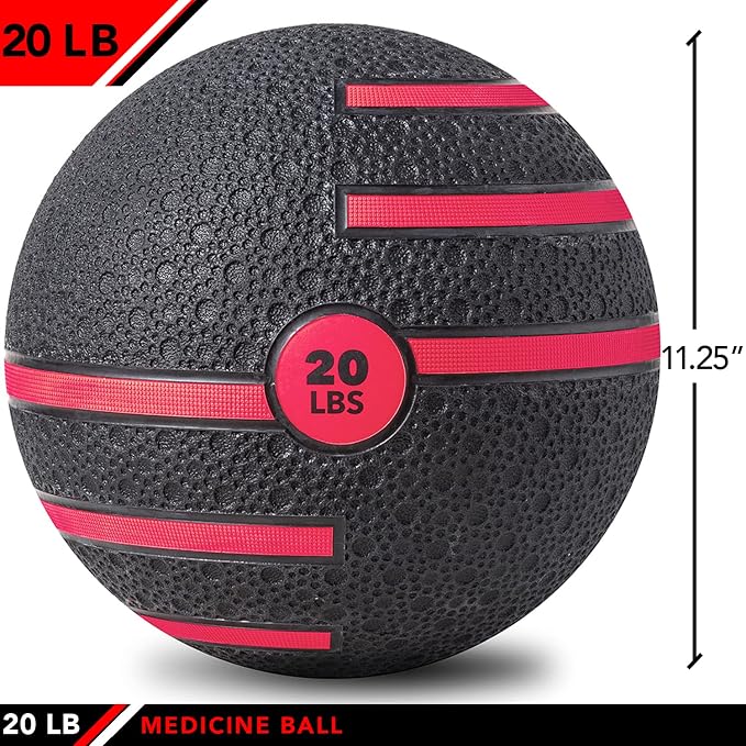 JFIT Dual Texture Medicine Ball – Weighted Exercise Ball for Strength, Core & Functional Fitness Training