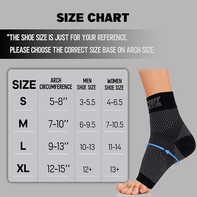 Compression Socks for Women & Men Open Toe (1 Pair) - Best Ankle Compression Sleeve for Swelling, Achilles Tendonitis, Heel Pain & Plantar Fasciitis Relief, Black, Medium