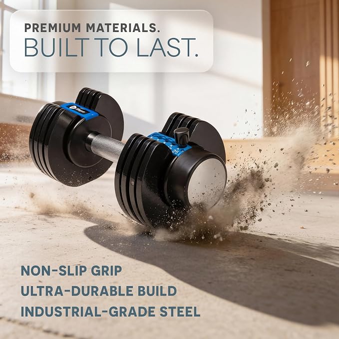 LifePro Adjustable Dumbbells, Single or 2pcs, Up to 55 lbs & 3-in1 option | Quick-change weight system with included rack — available in options from 2.5 to 55 lbs for every fitness level