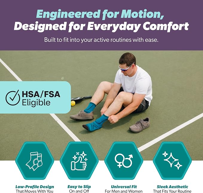 BraceAbility Athletic Ankle Compression Socks for Men and Women - Toeless Running Ankle Brace Support Sleeves for Sports, Workouts, Plantar Fasciitis, Achilles Tendonitis, Foot Pain (S - Light Blue)