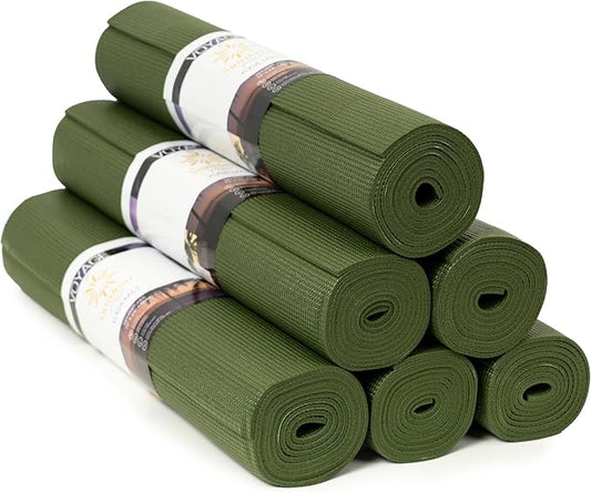 Voyage 5mm Studio Yoga Mats, 6 Pack, 72x24in | Extra Long, Anti-Tear Exercise Mats for Workout, Stretching, Fitness - Non Slip Gym Mats for Home, Schools and Studios