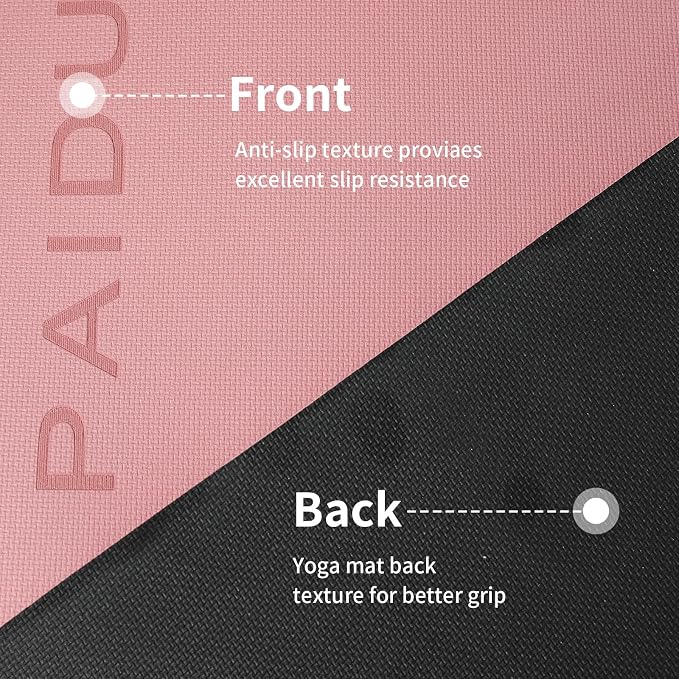 PAIDU POE Yoga Mat （10mm）Extra Thick Fitness Mat 72"x24" with Carry Strap | Non-slip, tear-resistant and suitable for all ages, perfect for yoga, Pilates, home gym and full-body workouts.