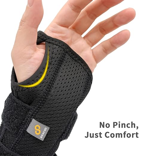 Bracoo Wrist Brace for Carpal Tunnel with Wrist Splint | Adjustable Wrist Support Wrap for Right Left Hand, Hand Brace for Day & Night, for Arthritis, Tendonitis, Sprain, WB31