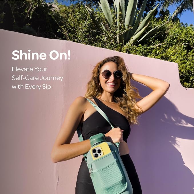 Hydracy 2.3L BPA-Free Tritan Plastic Water Bottle with Adjustable Shoulder Strap, Spill-Proof Lid, and Convenient Silicon Spout for Hydration on the Go | Leakproof,BPA Free,No Sweat Neoprene Sleeve,Carry Strap,Daily Intake Tracking for Fitness & Outdoors