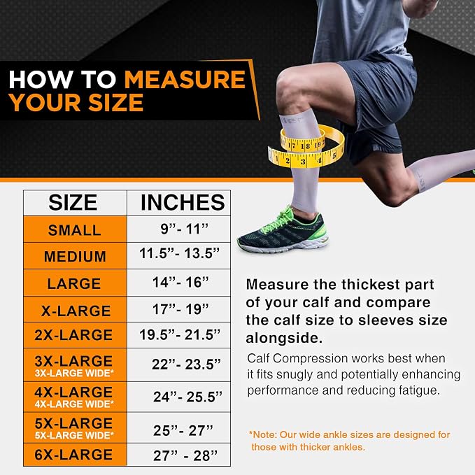 Doc Miller Compression Calf Sleeve for Men & Women, 20-30mmHg | Graduated Support for Running, Shin Splints, Calf Strain, Knee High, Small to 6XL Plus Size