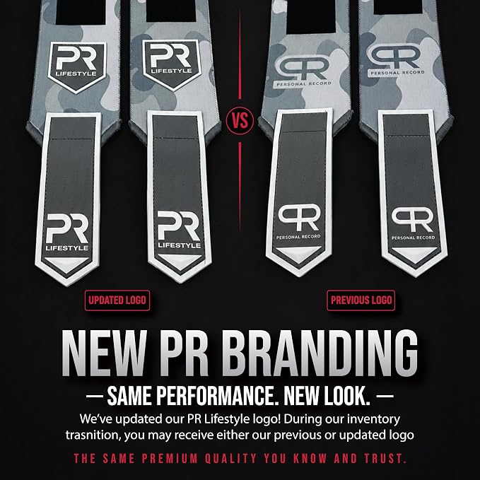 PR Personal Record Heavy Duty Premium Wrist Wraps, More Elasticity, Reinforced Stitching, Extra Wide Strap, Strong Thumb Loop, Larry Wheels Weightlifting Wraps