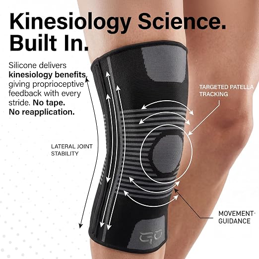 Kinesiology Knee Compression Sleeves - Professional Knee Support Braces for Men and Women for Joint Pain Relief, Swelling, ACL, MCL, FSA and HSA Approved (Black, Medium)