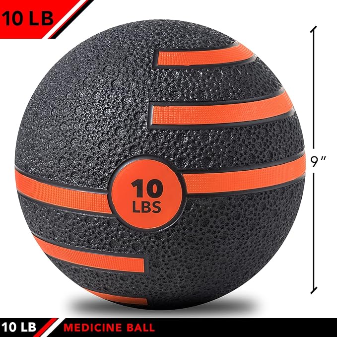 JFIT Dual Texture Medicine Ball – Weighted Exercise Ball for Strength, Core & Functional Fitness Training