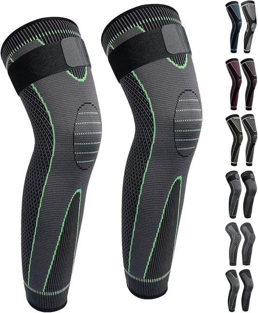 SKDK Full Leg Sleeves Long Compression Leg Sleeve Knee Sleeves Protect Leg, for Man Women Basketball, Arthritis Cycling Sport