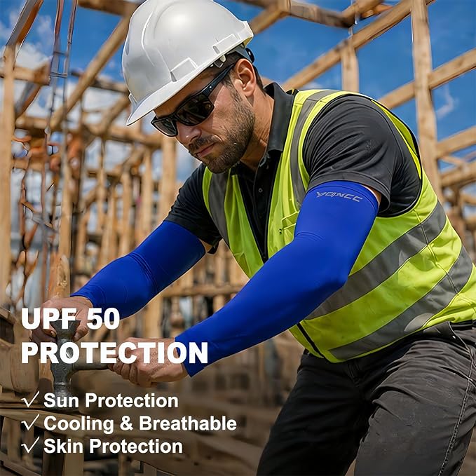 YQXCC Arm Sleeves Cooling UV Sun Protection Sport Compression for Men Women | UPF50, Tattoo Coverage, Lightweight, Breathable, Seamless Cover Arms, Daily Wear, Outdoor Work, Basketball Baseball Golf