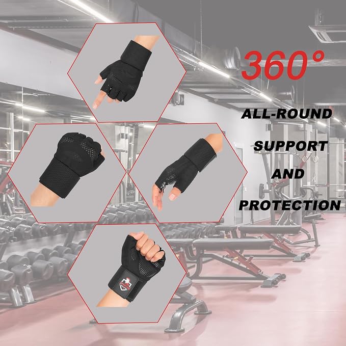 Spartan Gym Gloves for Men & Women – Weight Lifting Gloves with Wrist Support, Full Palm Protection, Breathable Non-Slip Grip for Weightlifting, Workout, Training, Fitness, Crossfit, Exercise