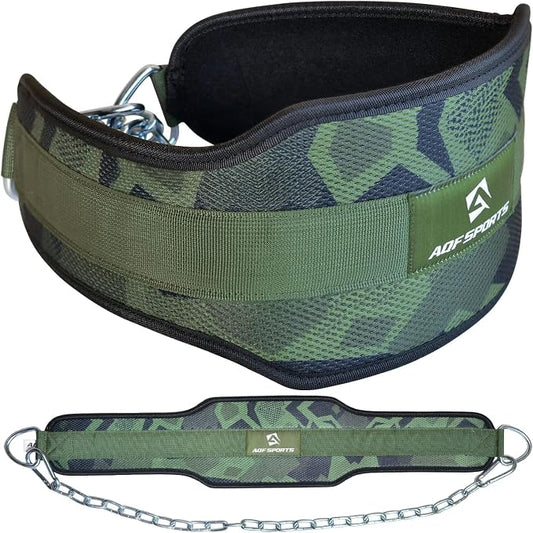 AQF Dip Belt with 36" Steel Chain - Neoprene Padded Back Support Belt | Secure Carabiners for Weighted Pull ups, Dips, Gym, Powerlifting, Bodybuilding, Squat & Fitness