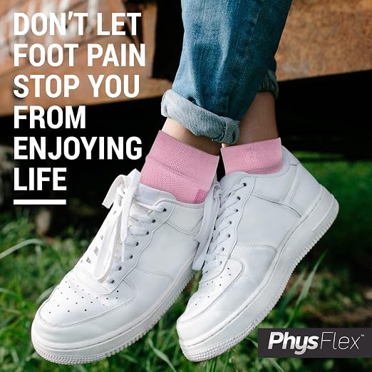 PhysFlex Ankle Brace Support - Ankle Compression Sleeve - Foot Brace for Women & Men - Tendonitis & Arthritis Ankle Brace Sports Running, Plantar Fasciitis Relief & Stabilizing Ankle Wrap