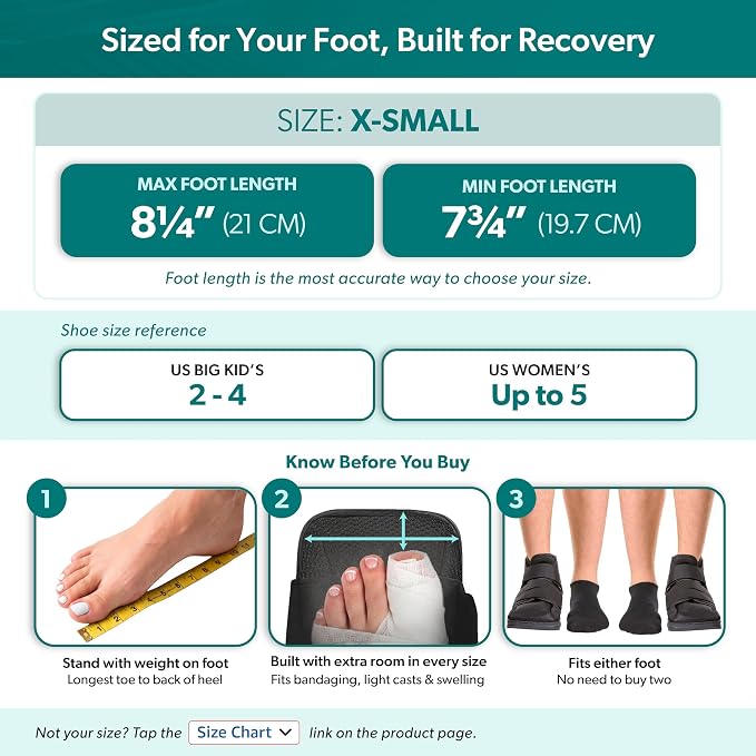 BraceAbility Closed Toe Medical Walking Shoe - Kid’s Lightweight Broken Toe Cast Boot, Fractured Foot Brace for Metatarsal Stress Fracture, Post-op Bunion, Surgery Recovery for Boys and Girls (XS)