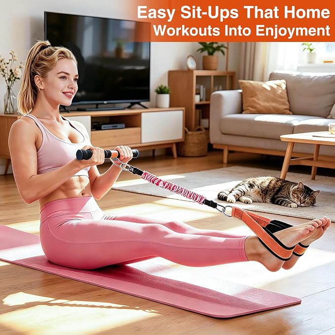 Durable Comfortable Padded Handle Adjustable Pedal Resistance Band 20-40LBS for Full Body Workout