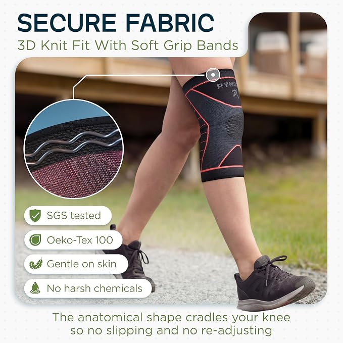 Rymora Knee Supports for Men and Women - Choice of Single or Pair