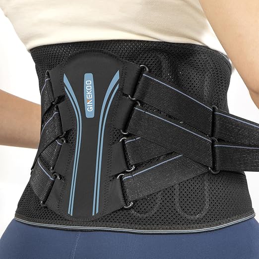 Ergonomic Lumbar Support Back Brace for Pain Relief | Bionic Spine Support with 3D-Knitted Fabric, Adjustable Compression Belt for Sciatica, Herniated Discs, and Scoliosis, M