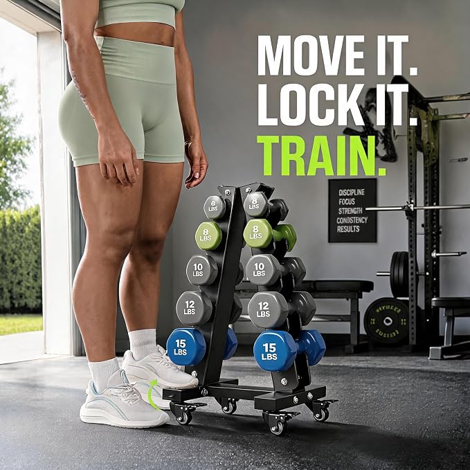 YOLEO Dumbbell Rack Stand Only, 1100LBS Heavy Duty Weight Rack for Home Gym, Adjustable 3-Tier Weight Storage Rack for Dumbbells, Barbells, Kettlebells & Weight Plates, Compact Workout Equipment Organizer