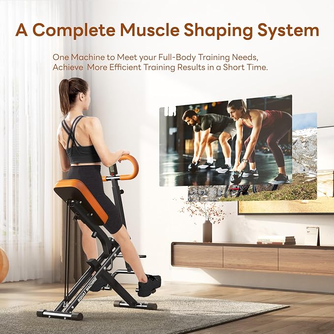 SogesPower Squat Machine for Home Gym, with Adjustable Resistance | Squat Rowing Machine with Optional Full Motion, Squat Assist Trainer for Glutes & Legs Workout, Space-saving,330lbs