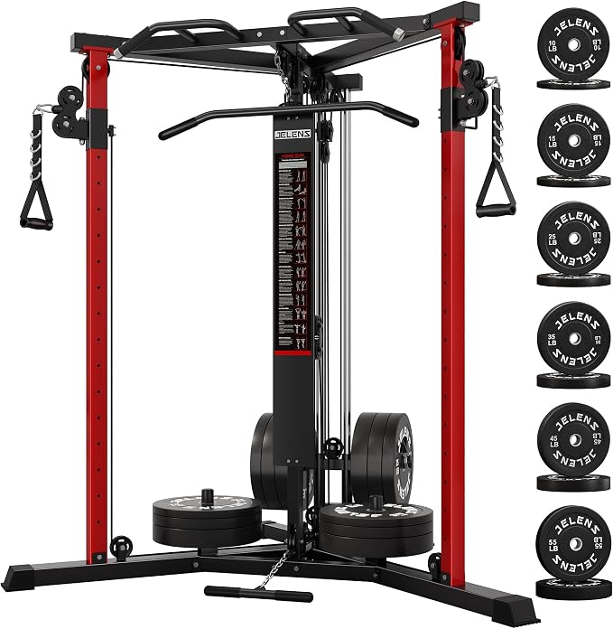 CC01 Cable Crossover Machine with High and Low Pulley System, Functional Trainer with Pull Up Bars and Optional Bundle, Cable Machine for Home Gym Power Workout