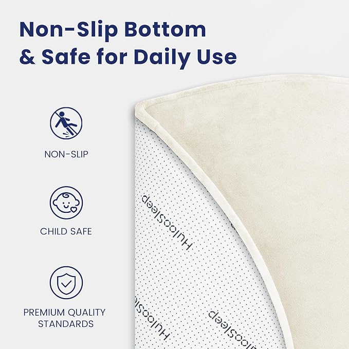 Ultra Soft Baby Play Mat for Floor,1.3" Thick Elasti-Foam 47in Round Mat for Toddlers Infant Kids,Non-Slip Backing Safe for Crawling&Tummy Time,Tatami Style(Cream)