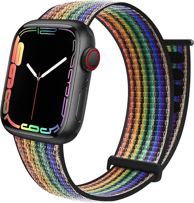 Sport Loop Nylon Band Compatible with Apple Watch Band 38mm 40mm 41mm 42mm 44mm 45mm 49mm Ultra iWatch Series 8 7 6 SE 5 4 3 2 1 Strap, Fit for iPhone Watch Band Women Men Stretchy Elastic | Nylon Sport Loop Wristband Compatible with Apple Watch Ultra ...