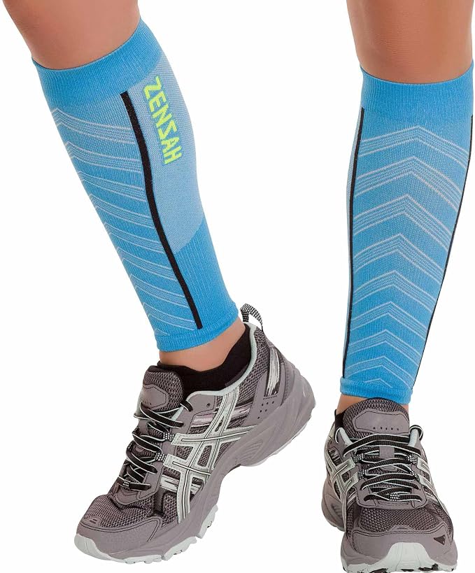 Zensah Featherweight Compression Leg Sleeves - Relieve Shin Splints, Calf Strains