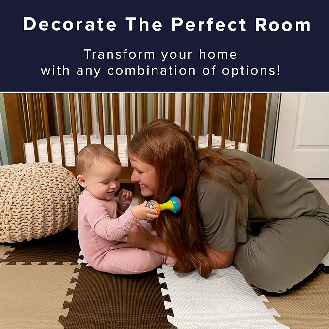 We Sell Mats 3/8" Thick Multipurpose EVA Foam Exercise Floor Mat, 12"x12" Interlocking Kid-Friendly Tiles, Anti-Fatigue for Home, Gym, Playpens, Classrooms