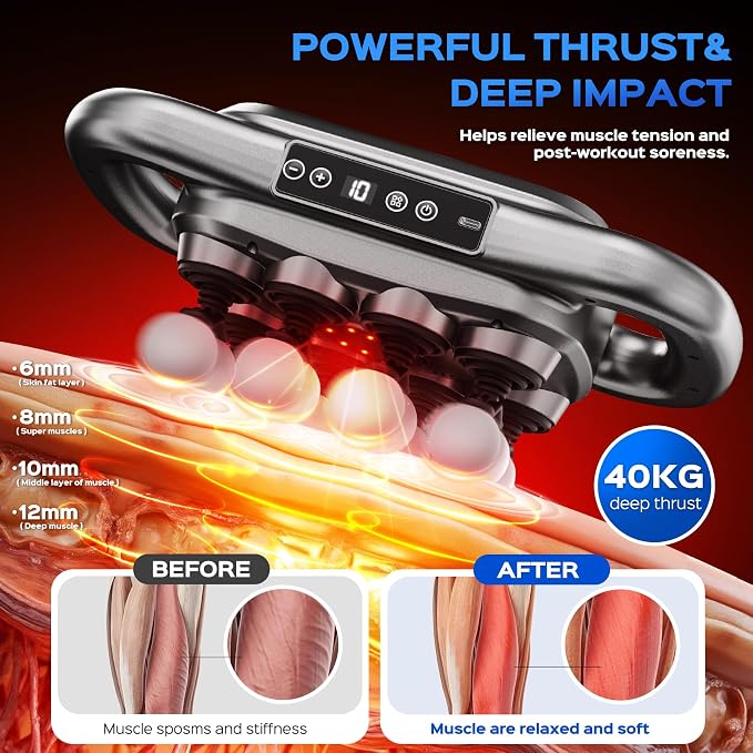16-Head Massage Gun Set, 2600mAh Deep Tissue Percussion Massager | 9 Speeds & Styles, Quiet Electric Tool for Back, Shoulders, Legs, Foot, Body Muscle Pain Relief, Gunmetal