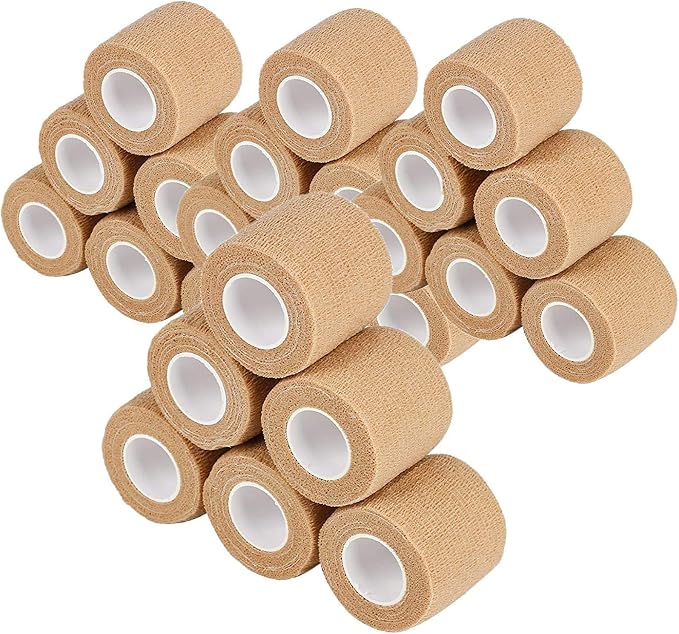 24 Packs Self Adherent Cohesive Wrap Bandages 2'' Wide, 5 Yards, First Aid Tape,Elastic Self Adhesive Tape,All Sports Athletic Tape, Non-Woven Bandage,Breathable Wound Tape,Skin Colour Athletic Tape