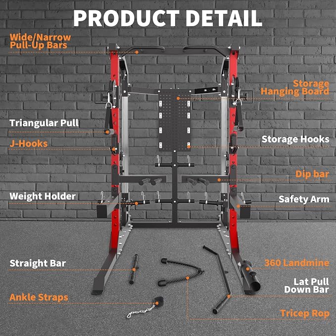 Garvee Power Cage 2000LB Power Rack with Independent Dual Pulley System