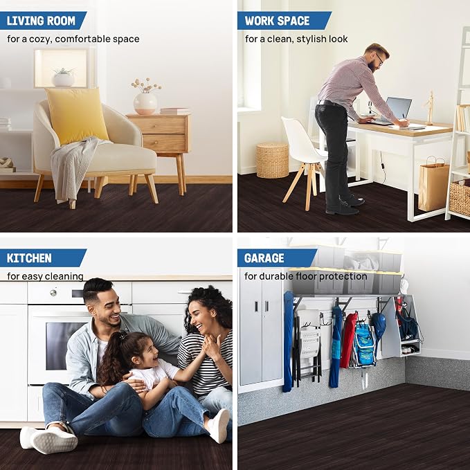 Yes4All EVA Interlocking Mats, Puzzle Floor Tiles, Foam Floor Padding with Border for Furniture, Home Space, Living Room, Garage