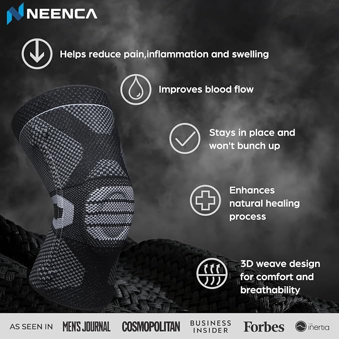 NEENCA Professional Knee Brace, Medical Knee Support for Women & Men Relief | Upgraded Version, Patented Patella Gel Pad & Side Stabilizers, For Knee Pain, Swelling, ACL,PCL, Circulation, Sports, Workout