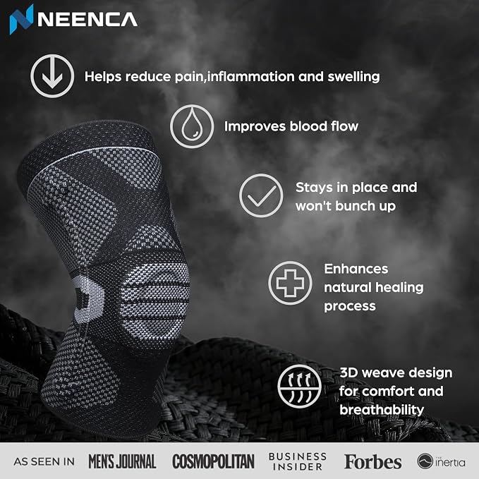 NEENCA Professional Knee Brace, Medical Knee Support for Women & Men Relief | Upgraded Version, Patented Patella Gel Pad & Side Stabilizers, For Knee Pain, Swelling, ACL,PCL, Circulation, Sports, Workout