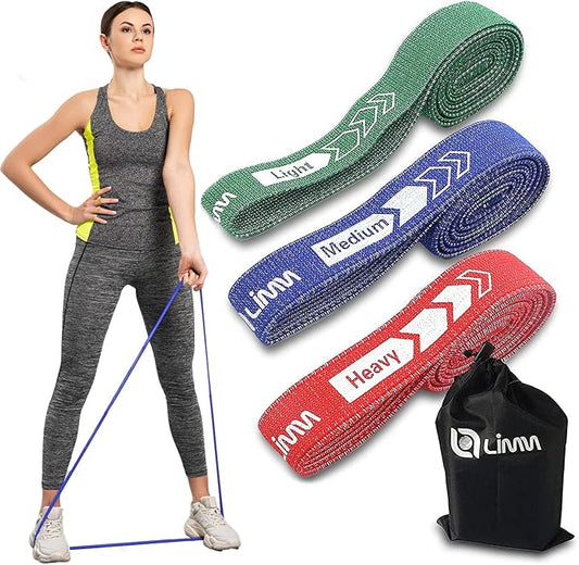 Fittest Pro by Limm Resistance Bands for Legs and Butt, Fabric Exercise Loop Bands Yoga, Pilates, Rehab, Fitness and Home Workout, Strength Bands for Booty