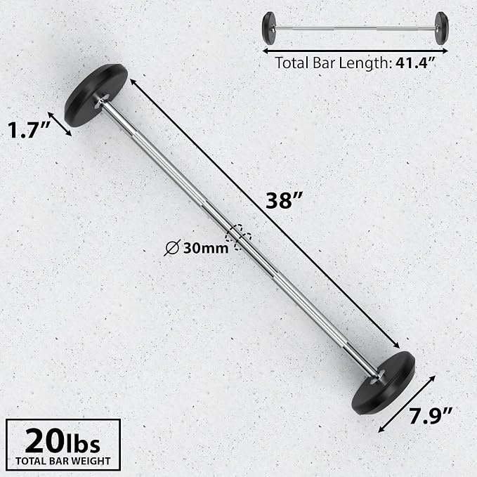 Synergee Fixed Barbell – Pre Weighted Straight Steel Bar