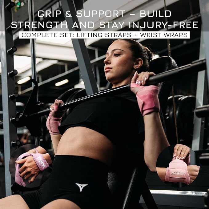 Breaking Limits Lifting Straps & Wrist Wraps for Weightlifting Men & Women | Wrist Straps for Weightlifting, Workout Gym Straps, Deadlift Straps, Cotton, Neoprene, Thumb Loops, Reinforced Stitching
