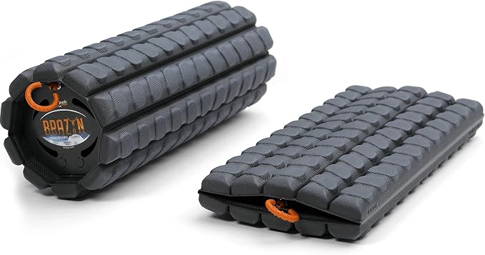 Brazyn Morph Foam Roller: Collapsible Travel Foam Roller for Back Pain Relief, Workout Muscle Recovery, Back Massager, Deep Tissue Leg Massage, Back Cracker (Midnight, Alpha Series (Deep Tissue))