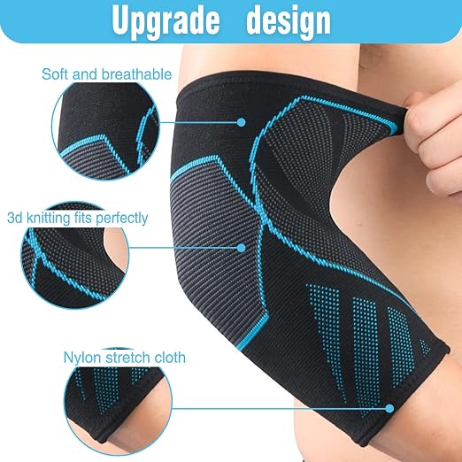 Arm Guards & Elbow Compression Sleeve (1 Pair)，Tennis Elbow Braces for Tendonitis and Tennis Elbow，Arm Supports Sleeves golfer，tennis elbow relief for women & men,elbow sleeve for weightlifting