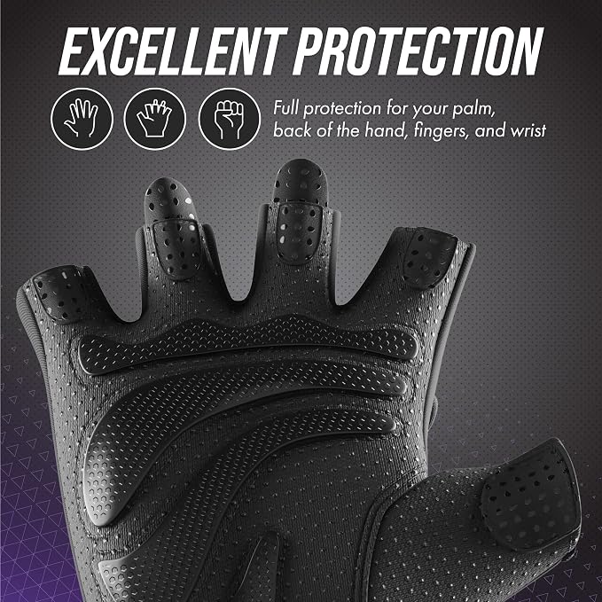 Contraband Pink Label 5437 Womens Extreme Grip Weight Lifting Gloves w/Heavy Rubber Padded Palm (Pair) - Heavy Duty Palm w/Griplock Silicone & Rubber Grip Pads for Gym Workouts