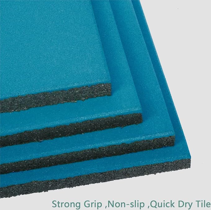 MYOYAY 4 Pack Interlocking Tiles 20"x20"x1" Heavy Duty Rubber Tile Green Non-Slip Flooring Mat for Playground Park Gym Indoor and Outdoor, Cover 11.12 Sq.FT