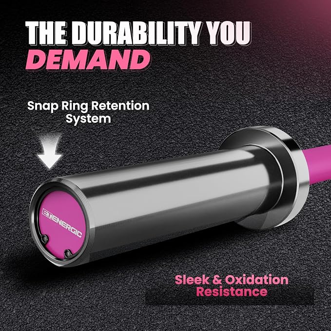 4FT Chrome Steel Olympic Barbell, 500LB | 20LB compact bar with 28mm knurled grip, bearing sleeves, 7.6-inch loadable length, and 2-inch plate fit