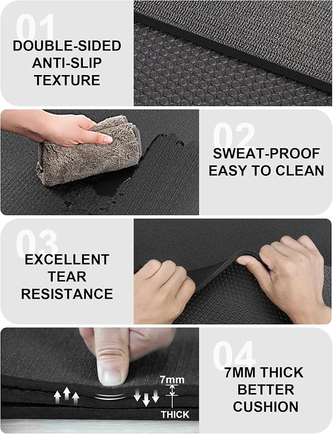 Large Exercise Mat 8'x5'|12'x6'|6'x4'|6'x2' Workout Mat for Home Gym Mats Exercise Heavy Duty Gym Flooring Fitness Mat Large Yoga Mat Cardio Mat for Weightlifting, Jump Rope, MMA, Shoe-Friendly
