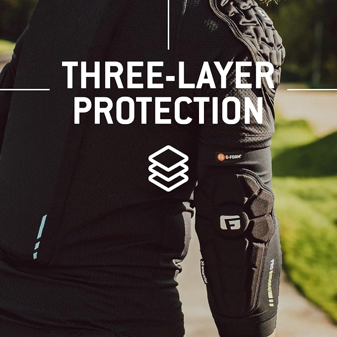 G-Form Pro-Rugged 2 MTB Elbow Guards - Breathable Compression Elbow Sleeves - Elbow Guards for Mountain Biking, Cycling & More - Protective Elbow Pads for Athletes