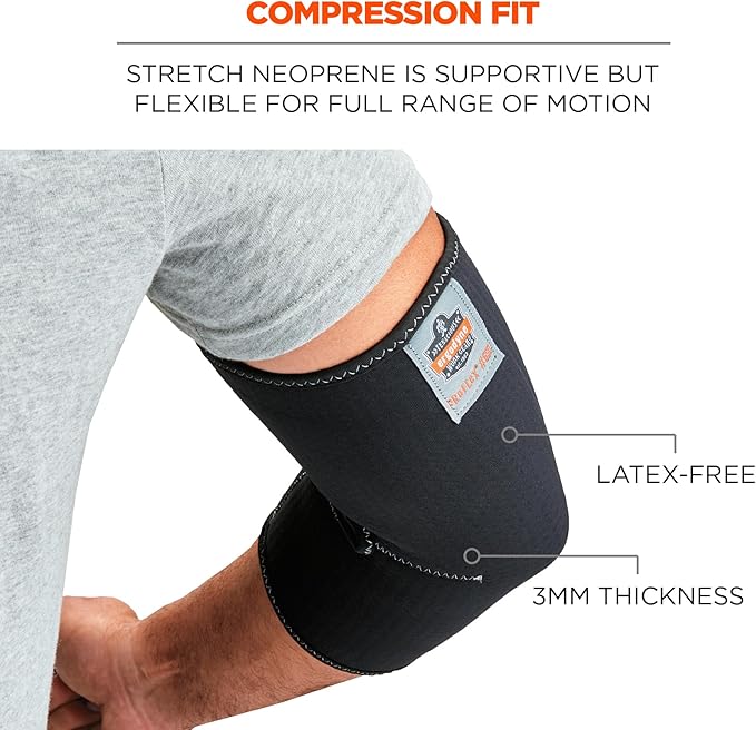 Ergodyne ProFlex 650 Neoprene Elbow Support Sleeve, Mild Compression Fit, Breathable Mesh