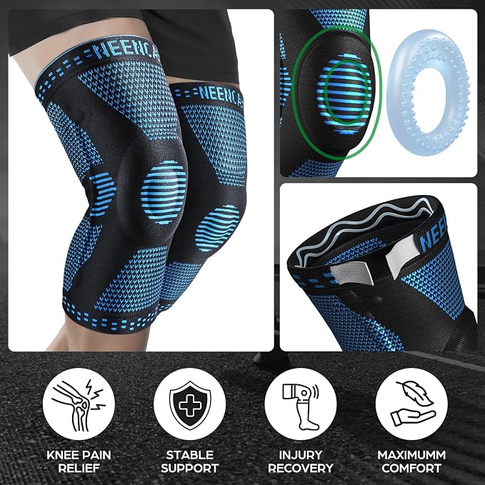 NEENCA Professional Knee Brace, Medical Knee Support for Women & Men Relief | Patented Patella Gel Pad & Side Stabilizers, Compression Sleeve for Knee Pain, Swelling, ACL, PCL, Arthritis, Sports, Workout