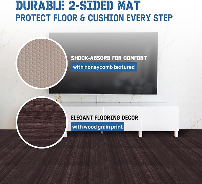 Yes4All EVA Interlocking Mats, Puzzle Floor Tiles, Foam Floor Padding with Border for Furniture, Home Space, Living Room, Garage